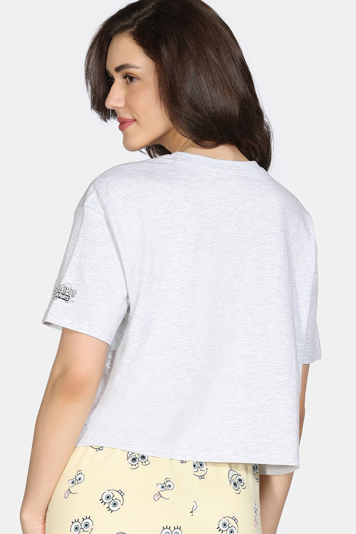 Zivame 2 Mile Fashion Knit Cotton Lounge Top - Grey Mel — image 4